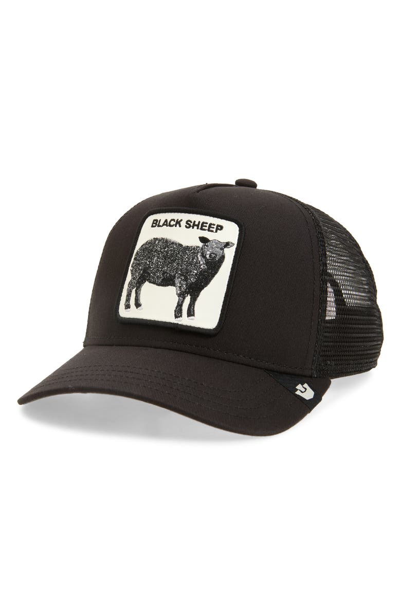 Goorin Bros. The Black Sheep Patch Trucker Hat, Main, color, Black