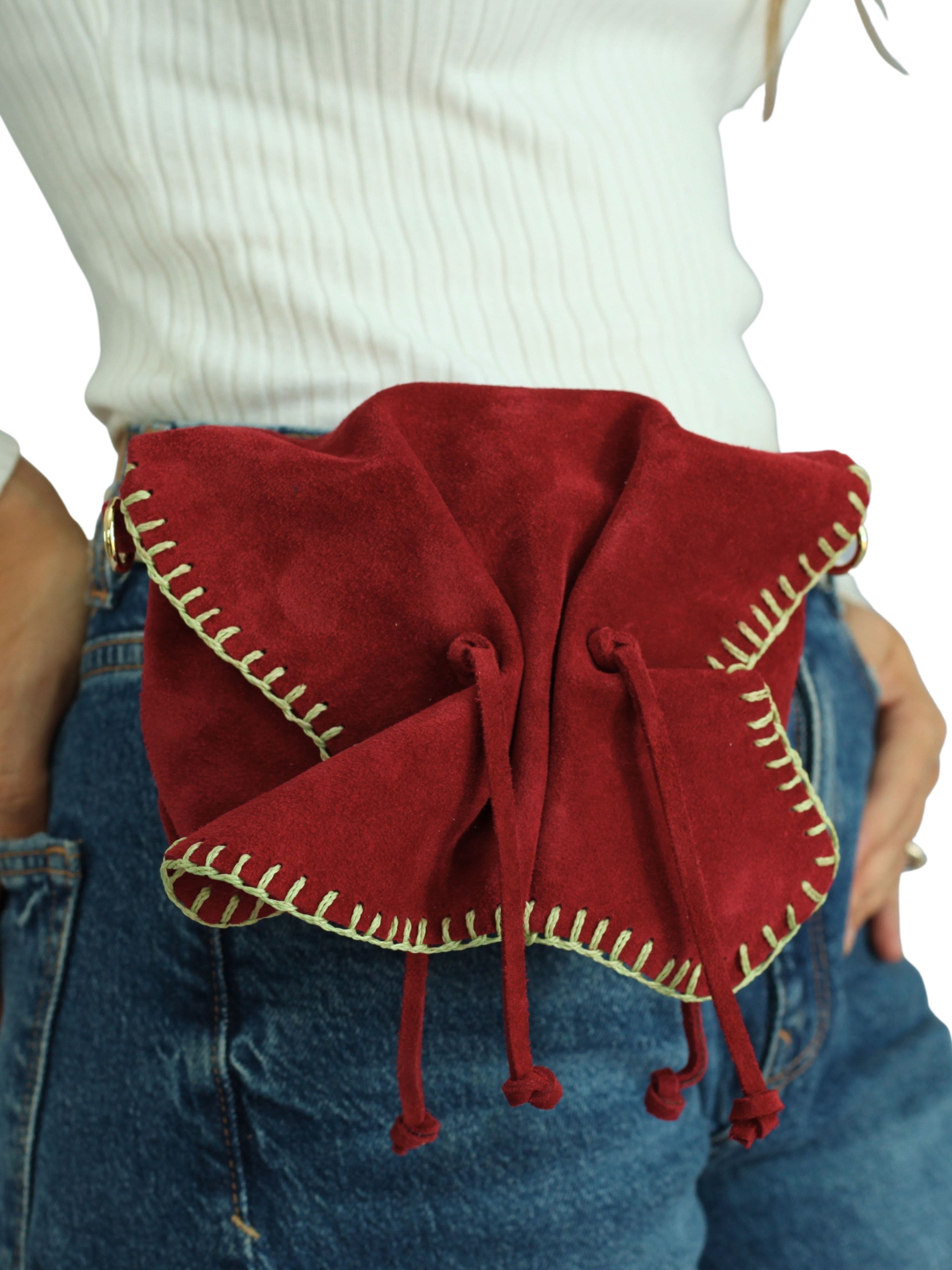 Carlos Falchi Mini Butterfly Suede Leather Bag, Alternate, color, Malbec