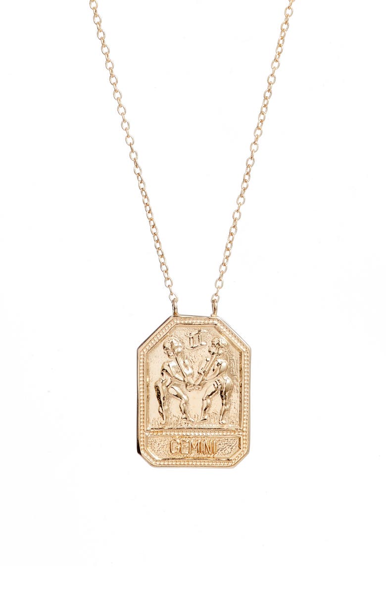 Jennifer Zeuner Kiana Zodiac Pendant Necklace, Alternate, color, Gemini Gold