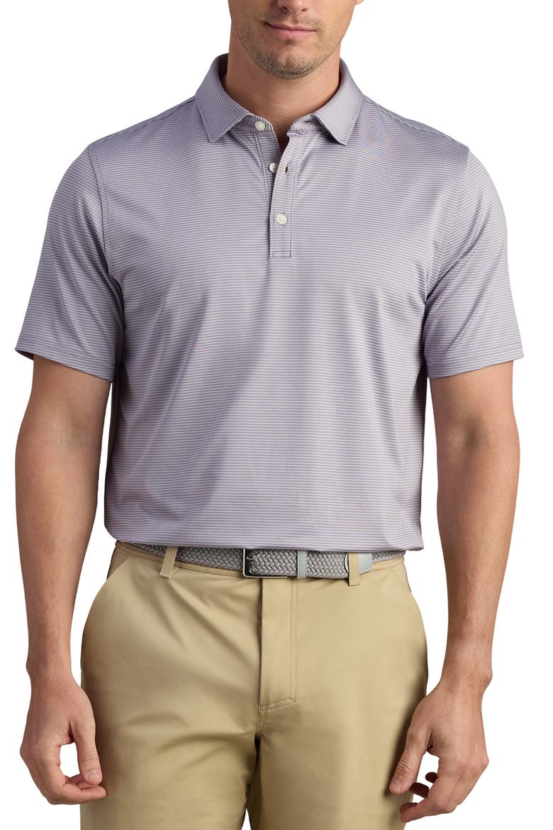 Drive Time Performance Polo, Main, color, PURPLE SMOKE STRIPE