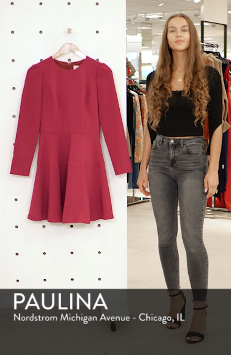 Celeste Long Sleeve Fit & Flare Dress, sales video thumbnail
