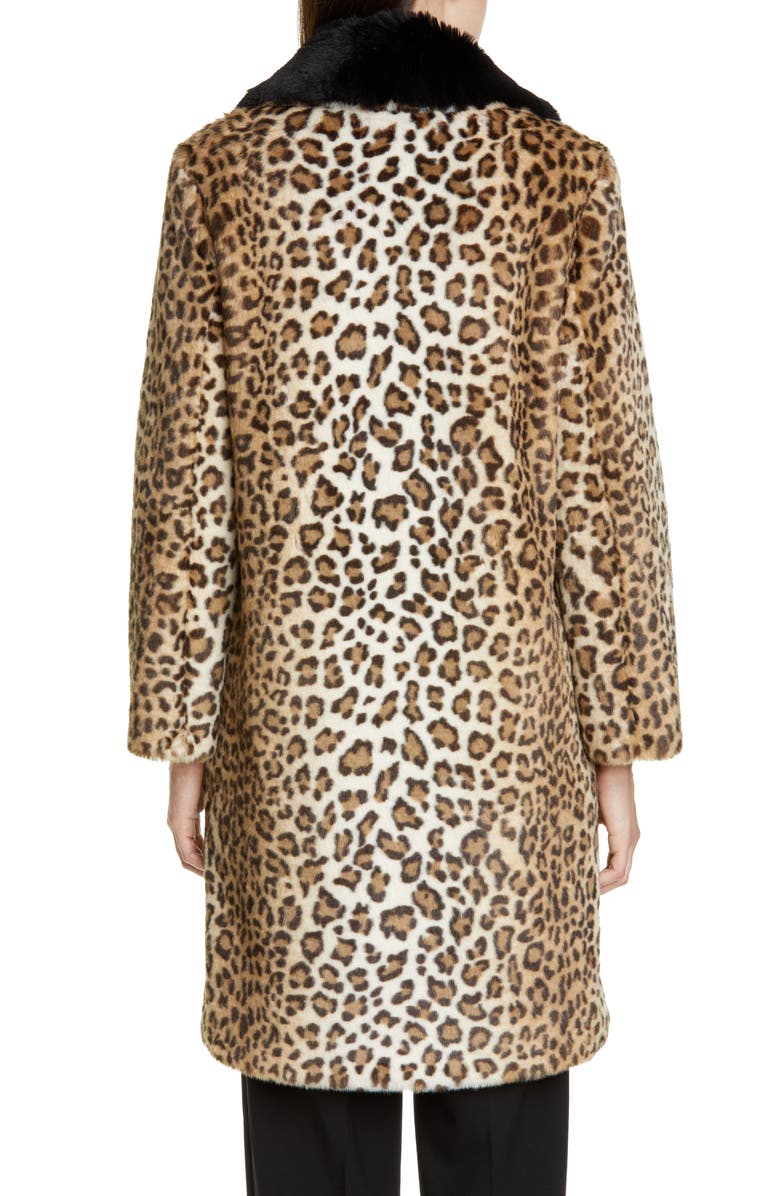 St. John Collection Faux Ocelot Fur Coat, Alternate, color,