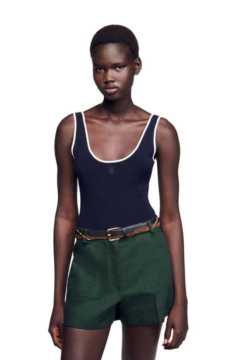 SANDRO Knit bodysuit, Alternate, color, 