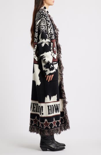 Howdy Cowboy Jacquard Longline Cardigan