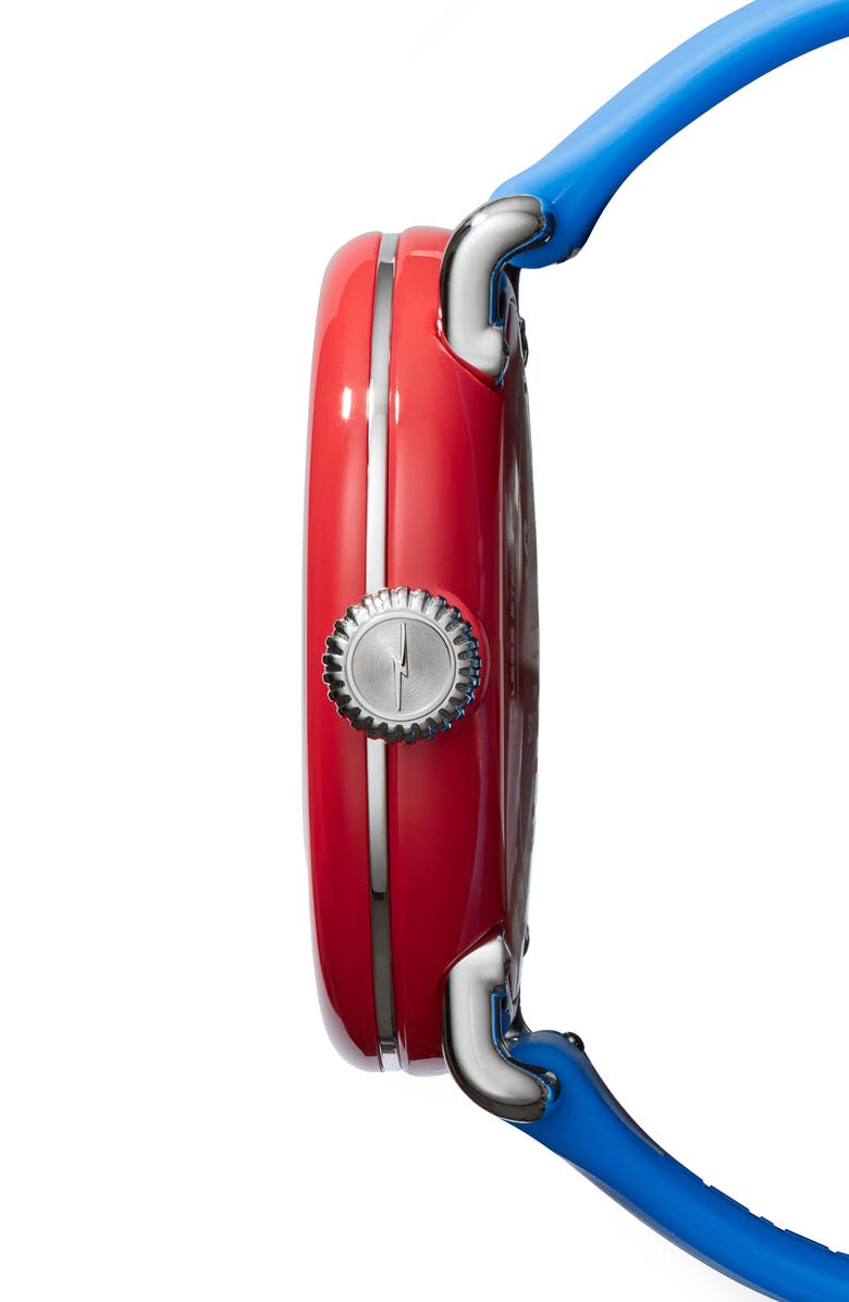 Shinola Detrola "The I Voted" Silicone Strap Watch, 43mm, Alternate, color, 