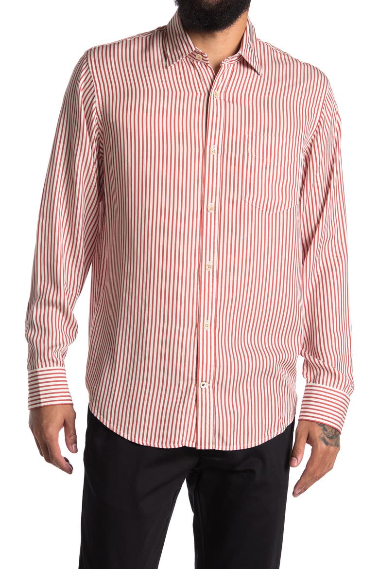 Deon 5112 Stripe Button-Up Shirt, Main, color, 751 BURNED ORANGE STRIPE