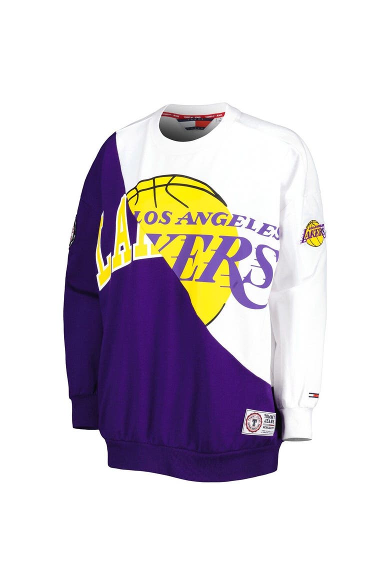 Women's Tommy Jeans Purple/White Los Angeles Lakers Ariel Pullover Sweatshirt, Alternate, color, Purple