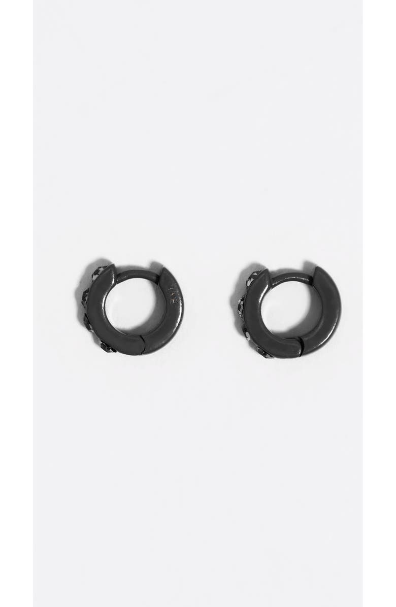 Bimba y Lola Mini Hoop Earrings With Crystals, Main, color, Black