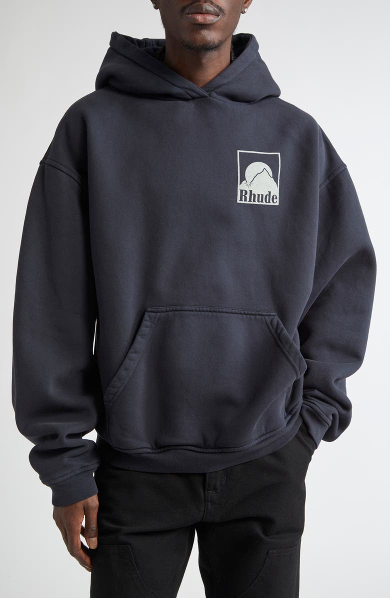 Rhude Moonlight Badge Graphic Hoodie, Main, color, 