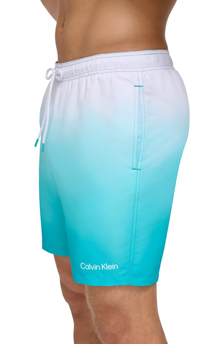 Calvin Klein Sky Gradient Swim Trunks, Alternate, color, Atlantis