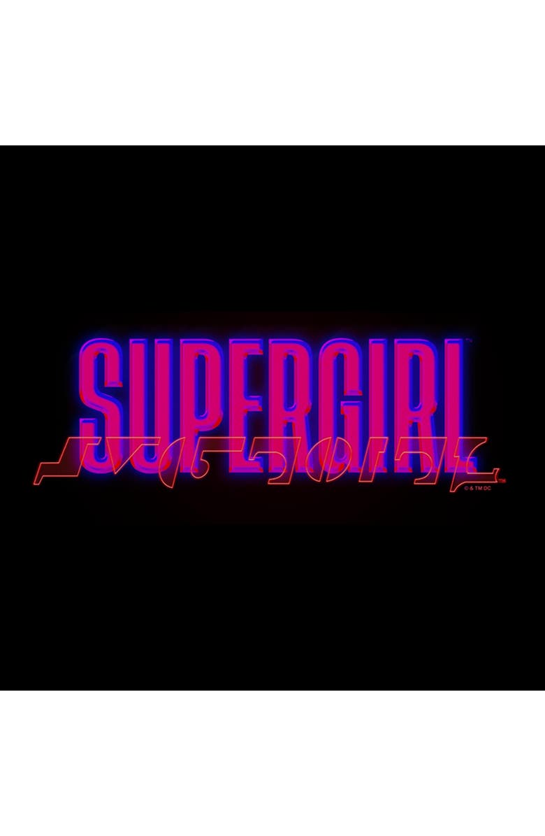 Supergirl Boy's Supergirl Cute Neon Logo  Graphic T-Shirt, Alternate, color, Black