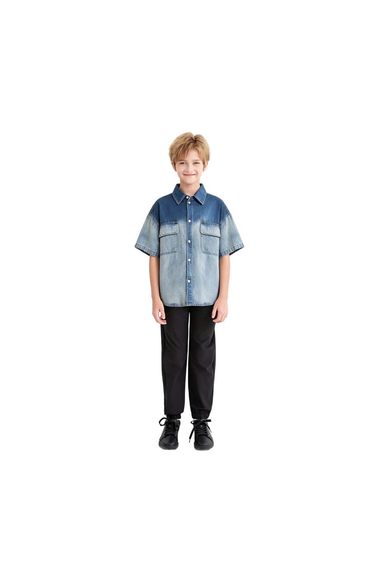 MOUSTACHE Gradient Denim Shirt, Alternate, color, Blue
