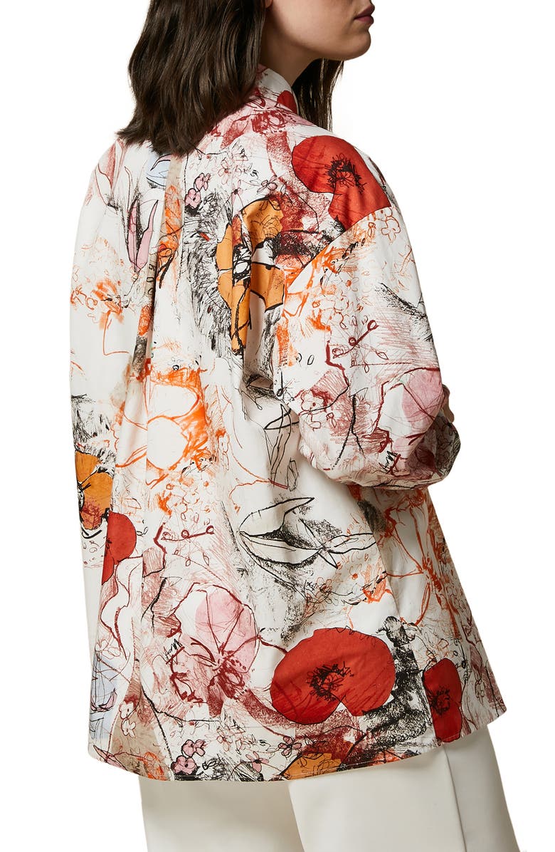 Marina Rinaldi Saggio Floral Button-Up Shirt, Alternate, color, 