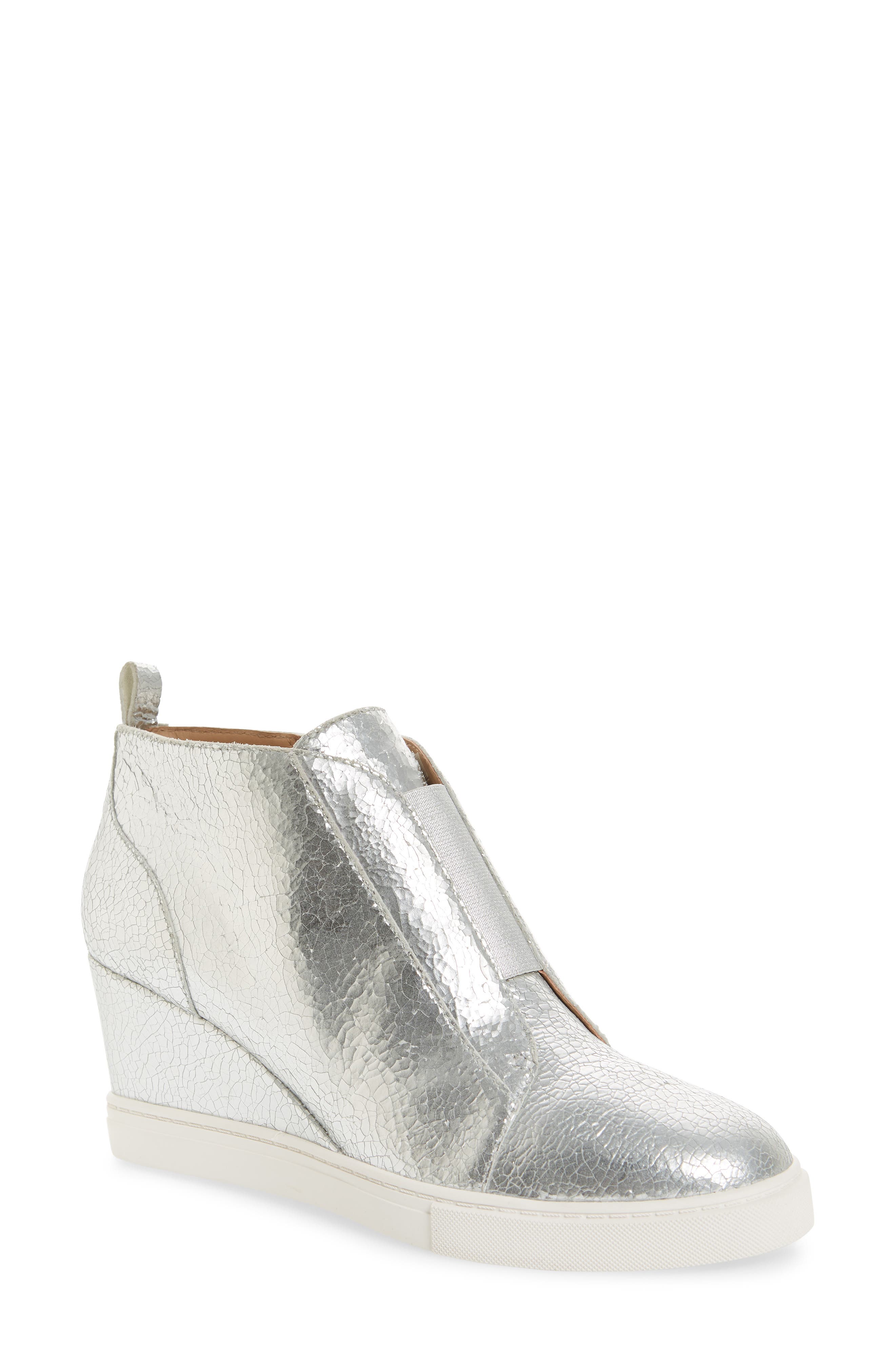 Felicia II Wedge Bootie, Main, color, SILVER CRACKLE LEATHER