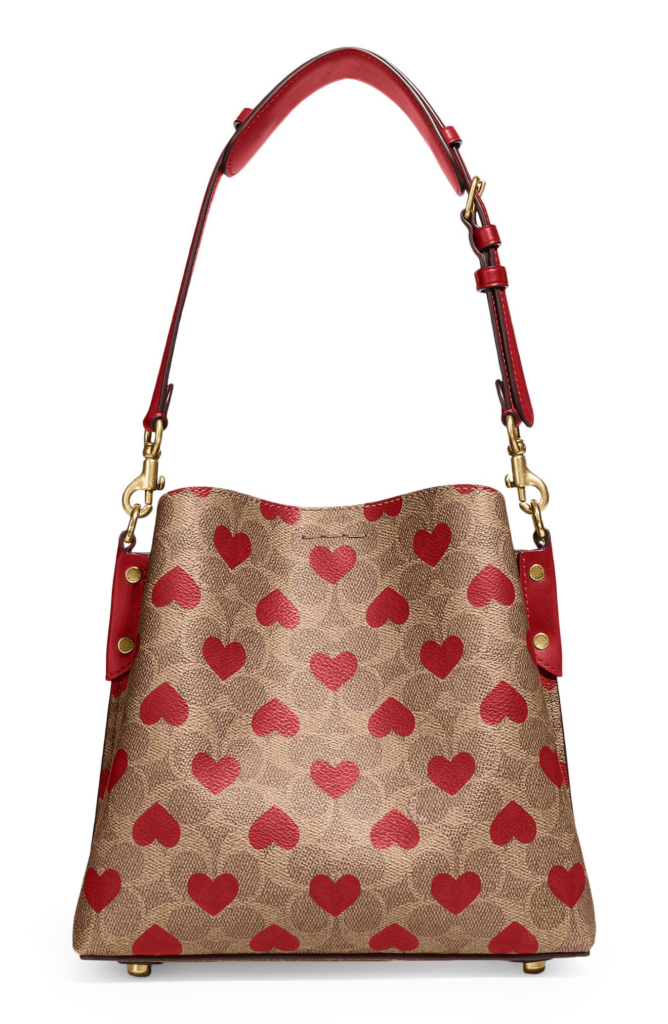 COACH Signature Coated Canvas & Hearts Crossbody Bag, Alternate, color, 