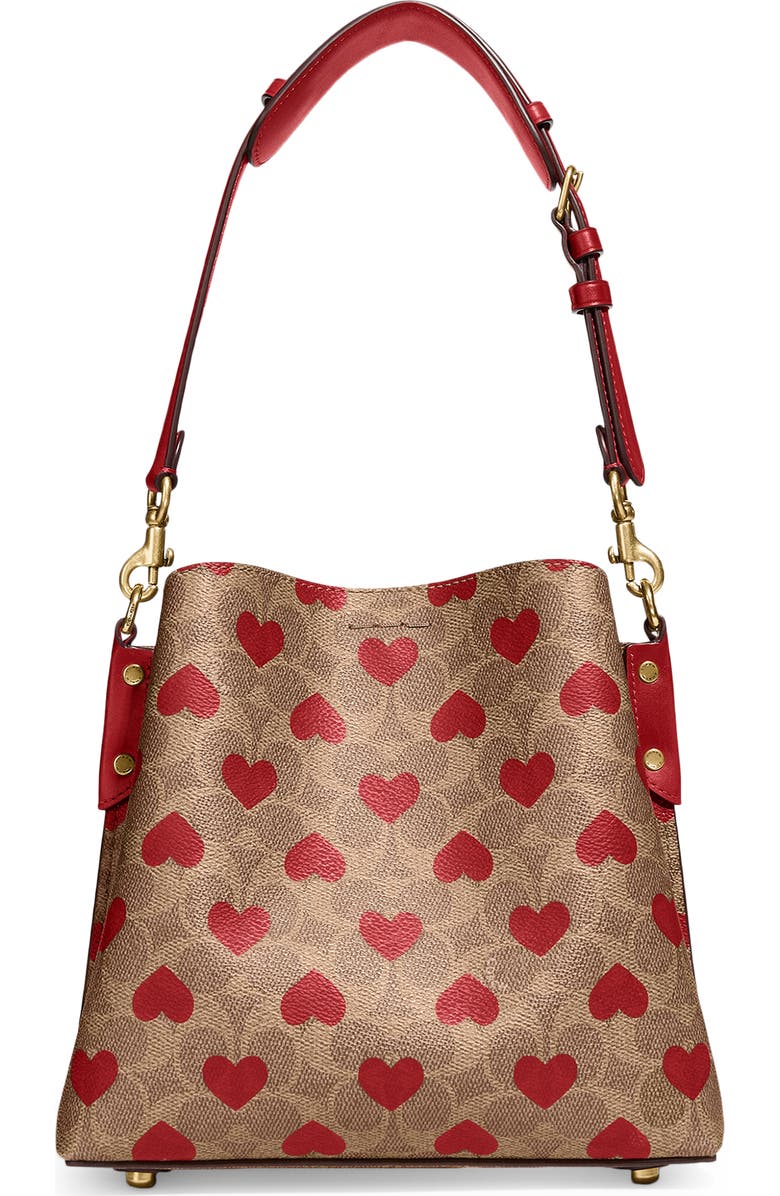 COACH Signature Coated Canvas & Hearts Crossbody Bag, Alternate, color,