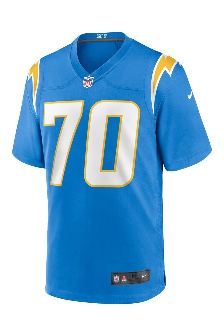 Men's Nike Rashawn Slater Powder Blue Los Angeles Chargers Game Jersey, Main, color, POWDER BLUE