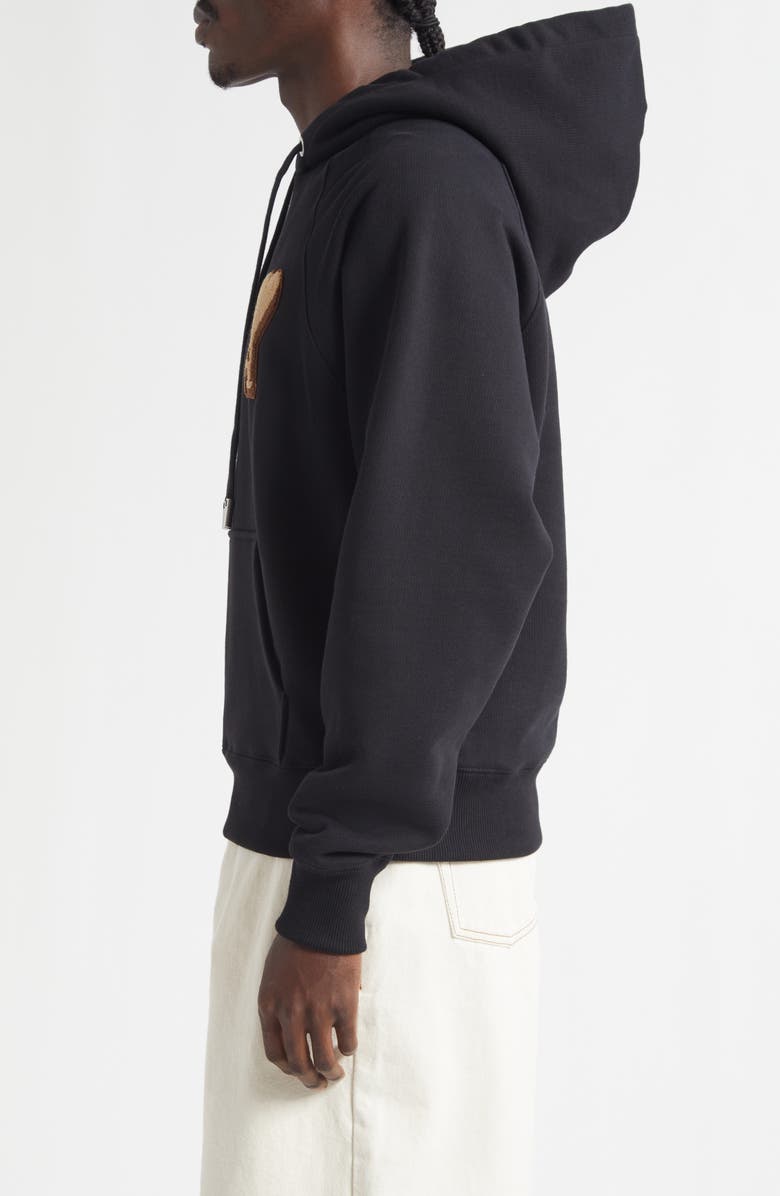 AMI PARIS Ami de Coeur Patch Hoodie, Alternate, color, Noir