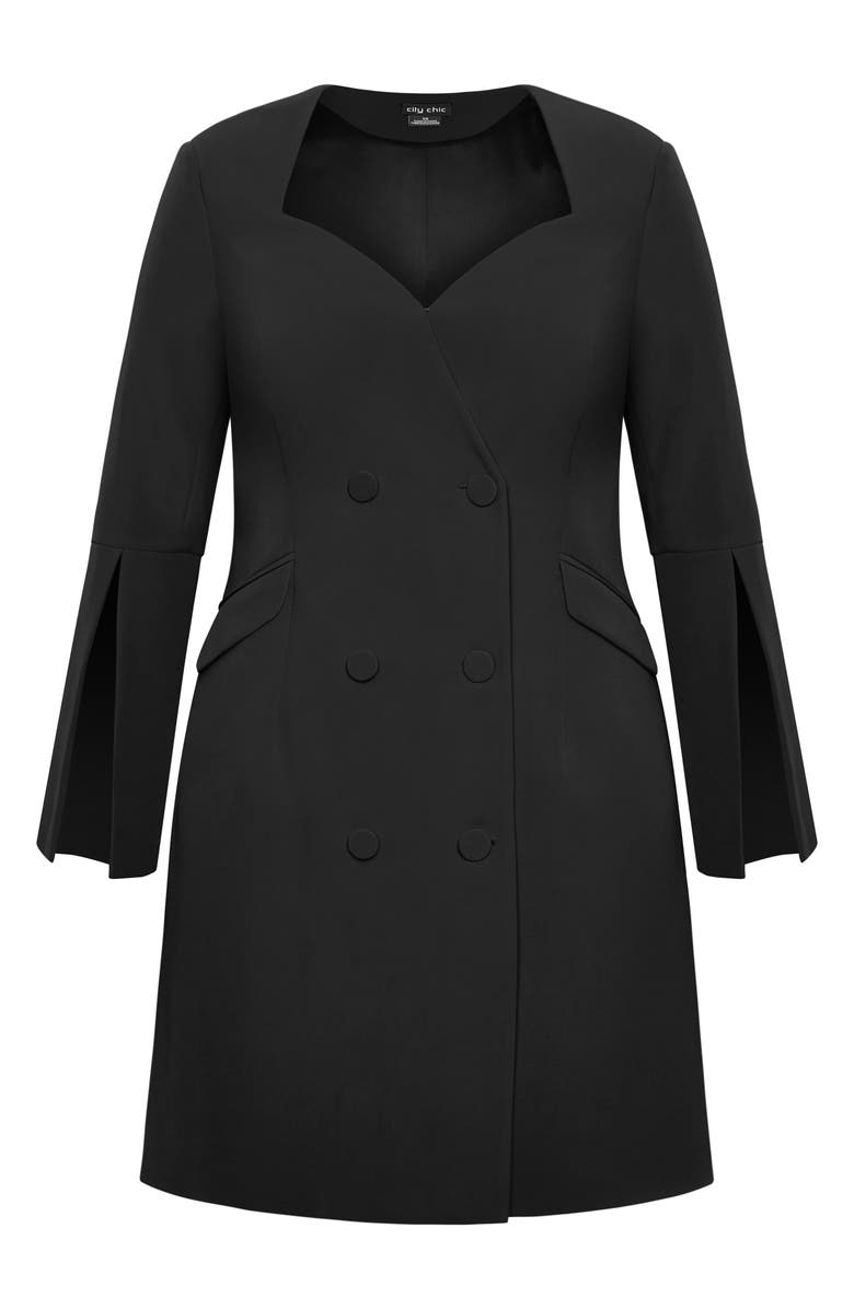 City Chic Kallie Double Breasted Long Sleeve Minidress, Alternate, color, 