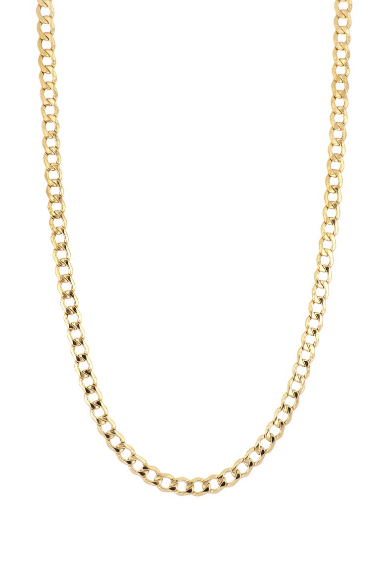 14K Gold Flat Curved Chain Necklace, Main, color, 14K YELLOW GOLD