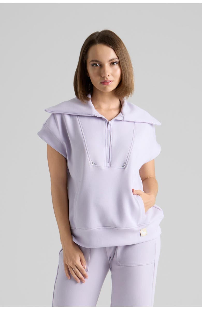 Le Fafo Ivana Short Sleeve Top, Main, color, Lavender