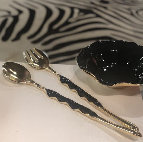 Lunares Ruffled Salad Server In Silver