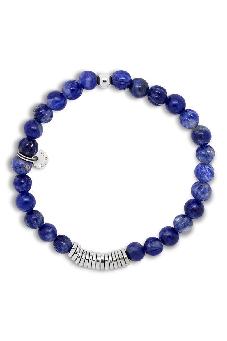 Men's Classic Discs Beaded Bracelet, Alternate, color, BLUE