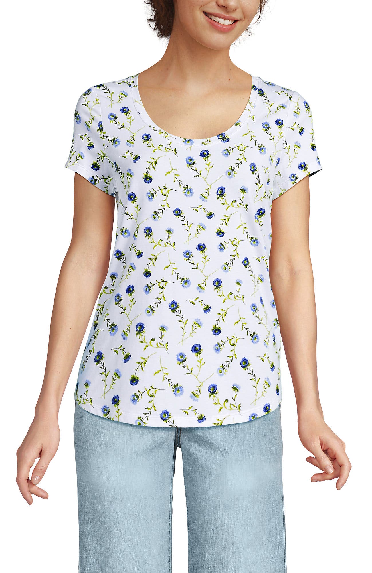White/Blue Floral Sprigs