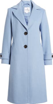 Sam Edelman Notch Collar Longline Wool Blend Coat