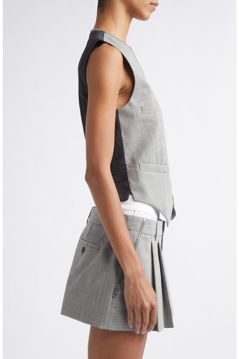 Tailored Zip Vest, Alternate, color, LIGHT HEATHER GREY