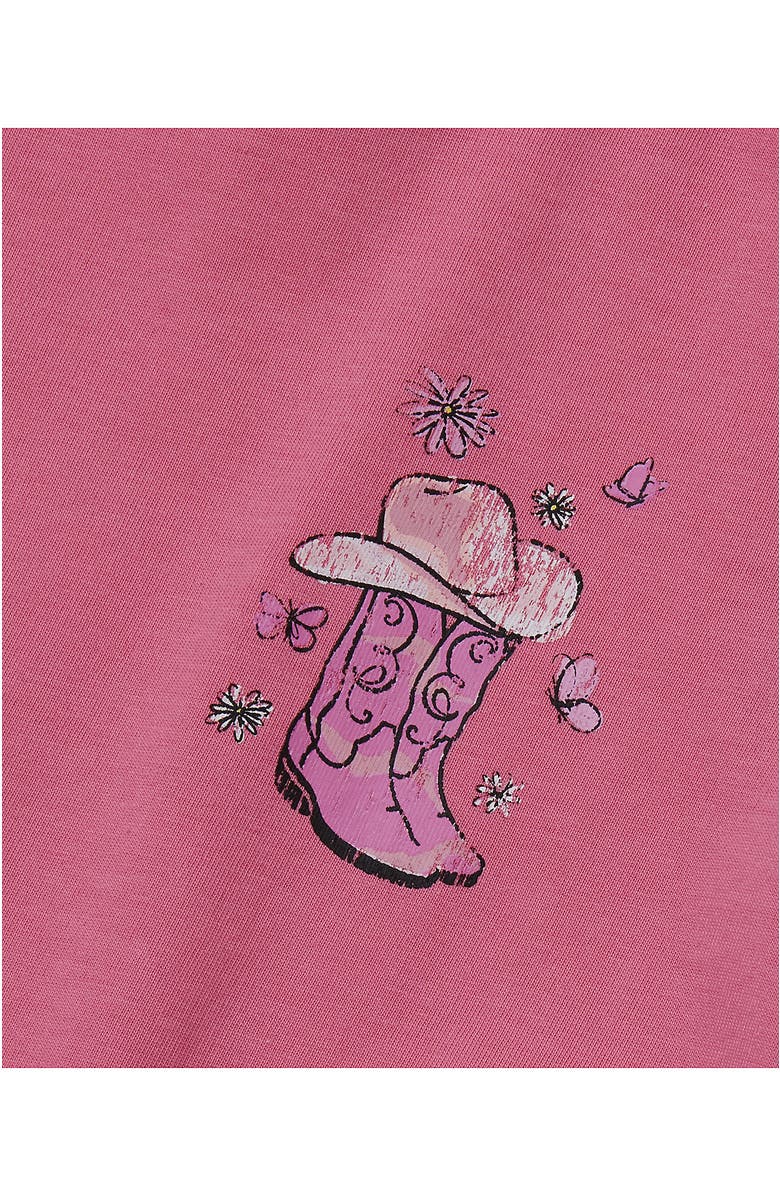 Lands' End Girls Long Sleeve Graphic Meet and Greet Tee, Alternate, color, Desert Rose Country Boots