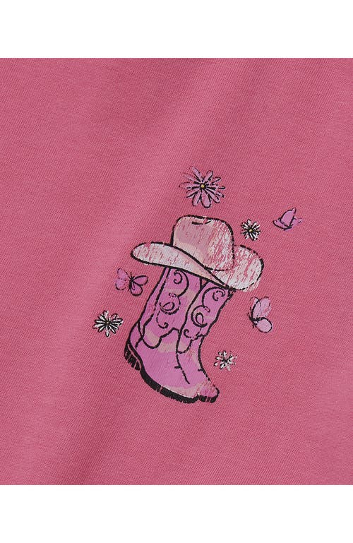 Lands' End Girls Long Sleeve Graphic Meet And Greet Tee In Pink