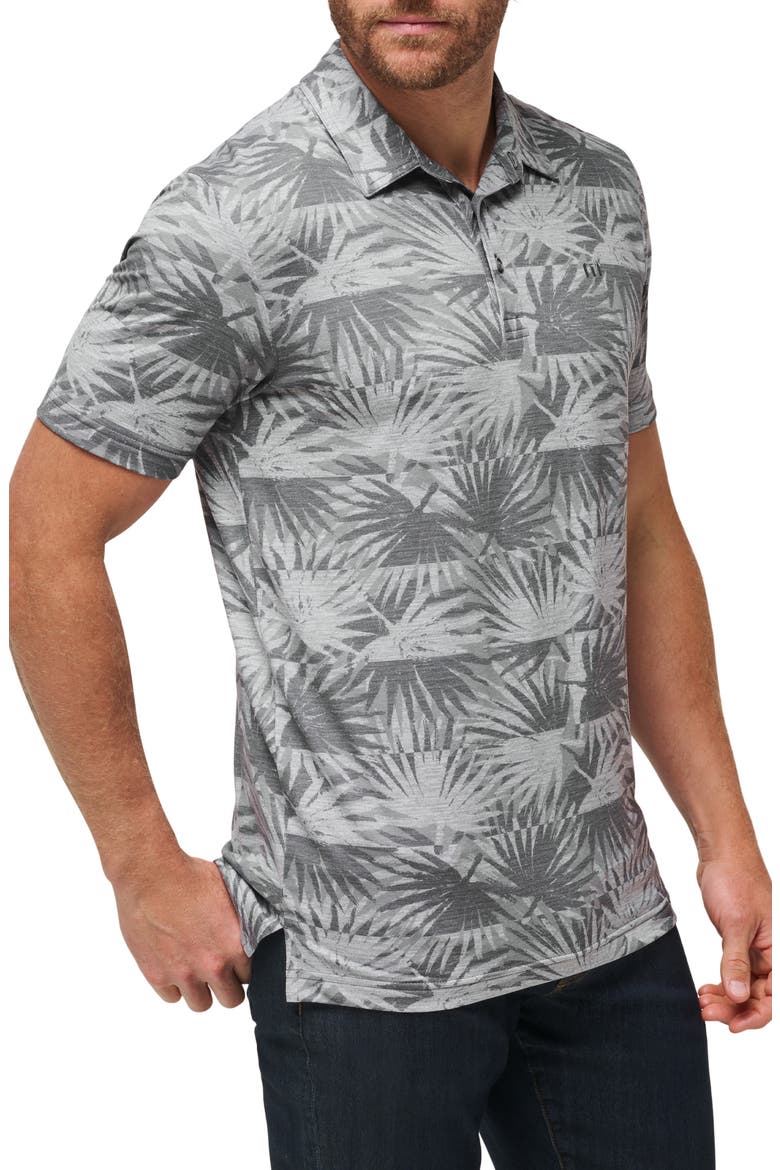 Sign Here Leaf Print Piqué Polo, Alternate, color, HEATHER LIGHT GREY