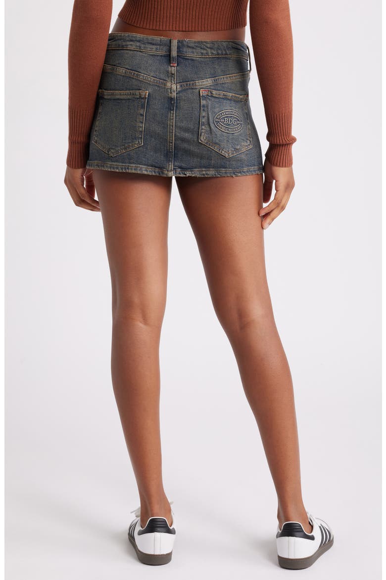 Ultra Raw Hem Denim Miniskirt, Alternate, color, MID VINTAGE