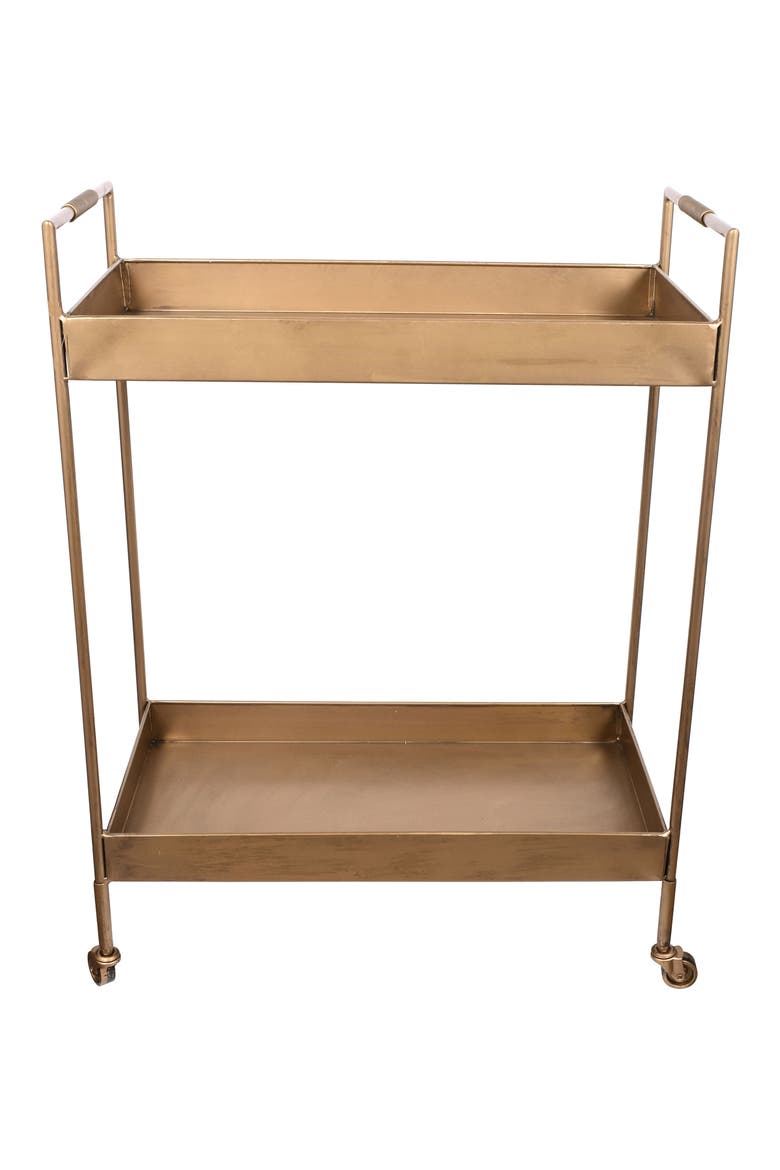 Metal Serving Cart, Main, color, GOLD