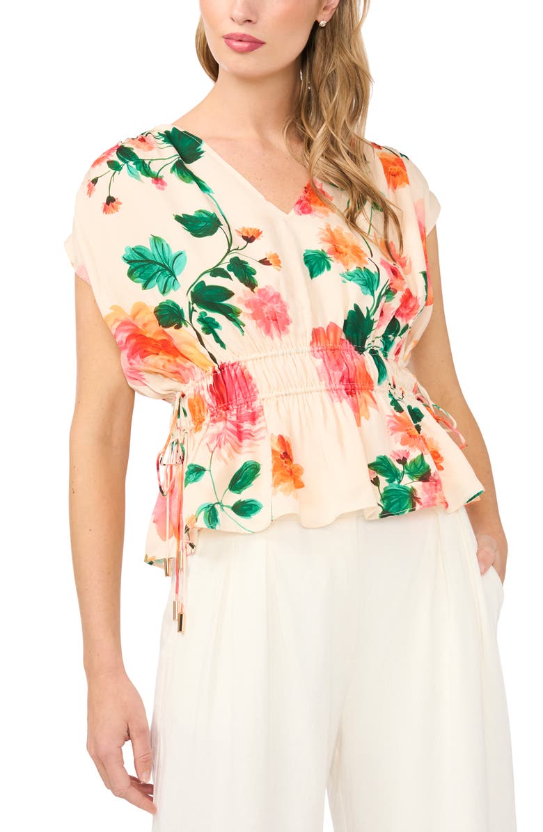 Ted Baker Amala Dolman Sleeve Ruched Top, Main, color, Antique White