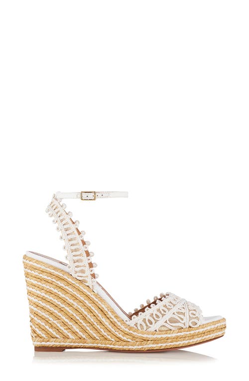 Aquazzura Round Toe Wedges Ankle Strap In White