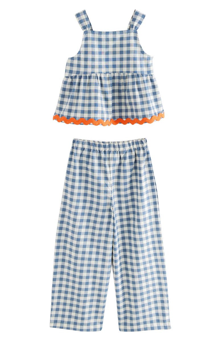 NEXT Kids' GIngham Peplum Tank & Pants, Main, color, Blue