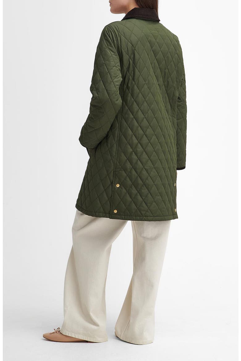 Tulip Corduroy Trim Quilted Coat, Alternate, color, OLIVE