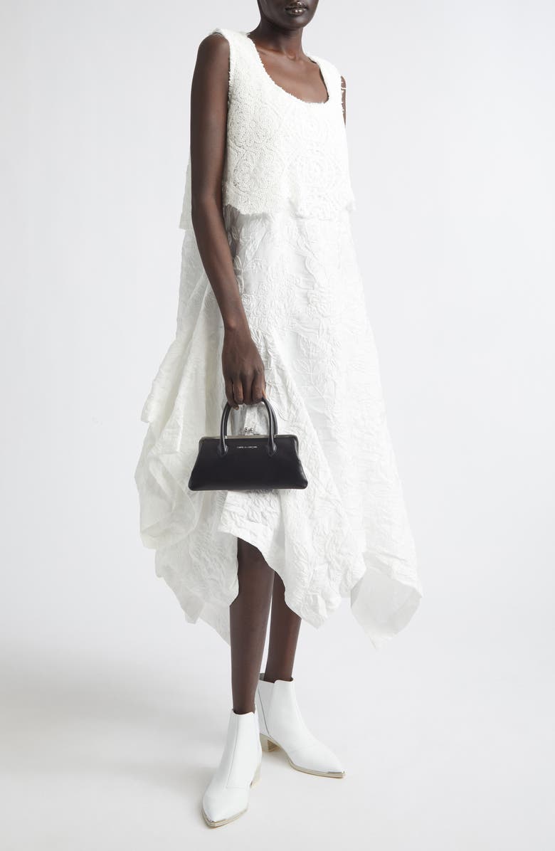 Comme des Garçons Lace Overlay Floral Jacquard Dress, Main, color, Off-White X Off-White