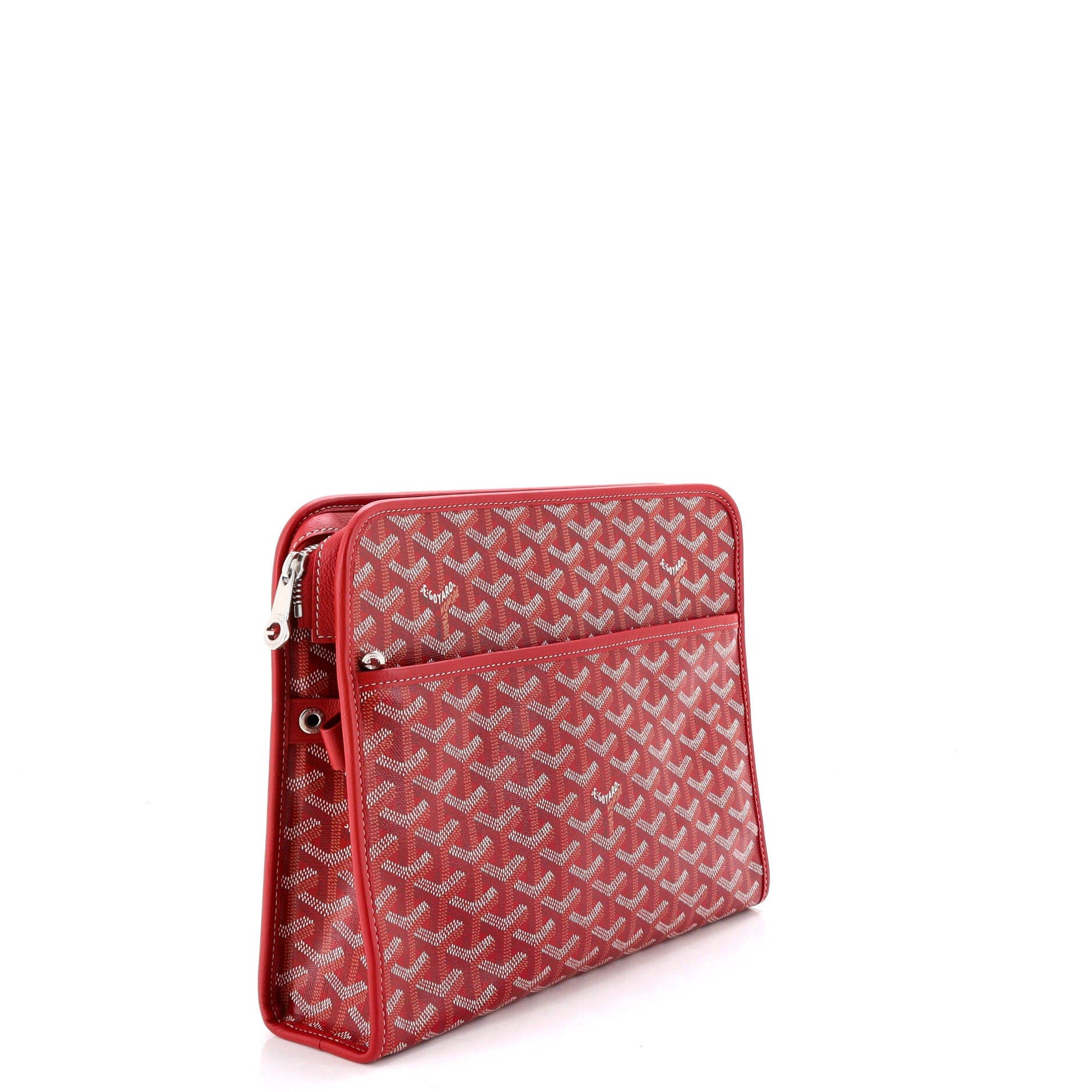 Pre-Owned Goyard Jouvence Toiletry Pouch Coated Canvas GM, Alternate, color, Red