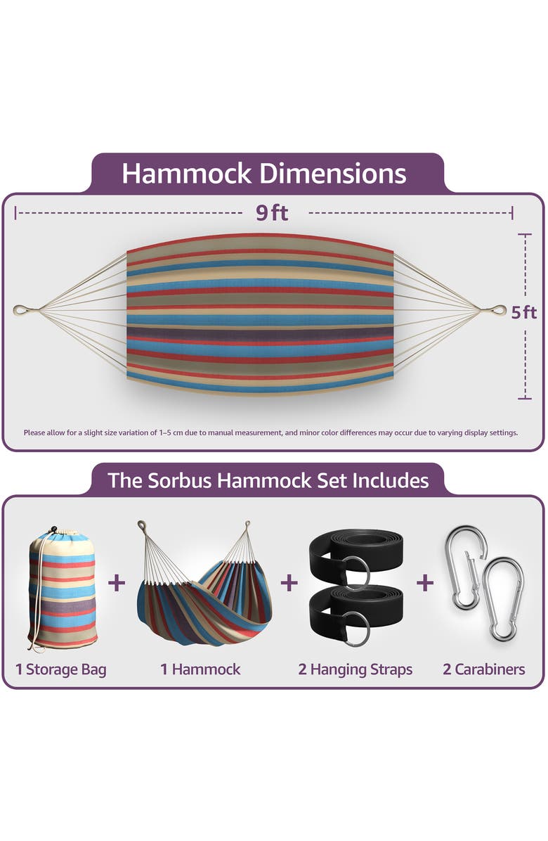 SORBUS Double Hammock, Alternate, color, Multi Red