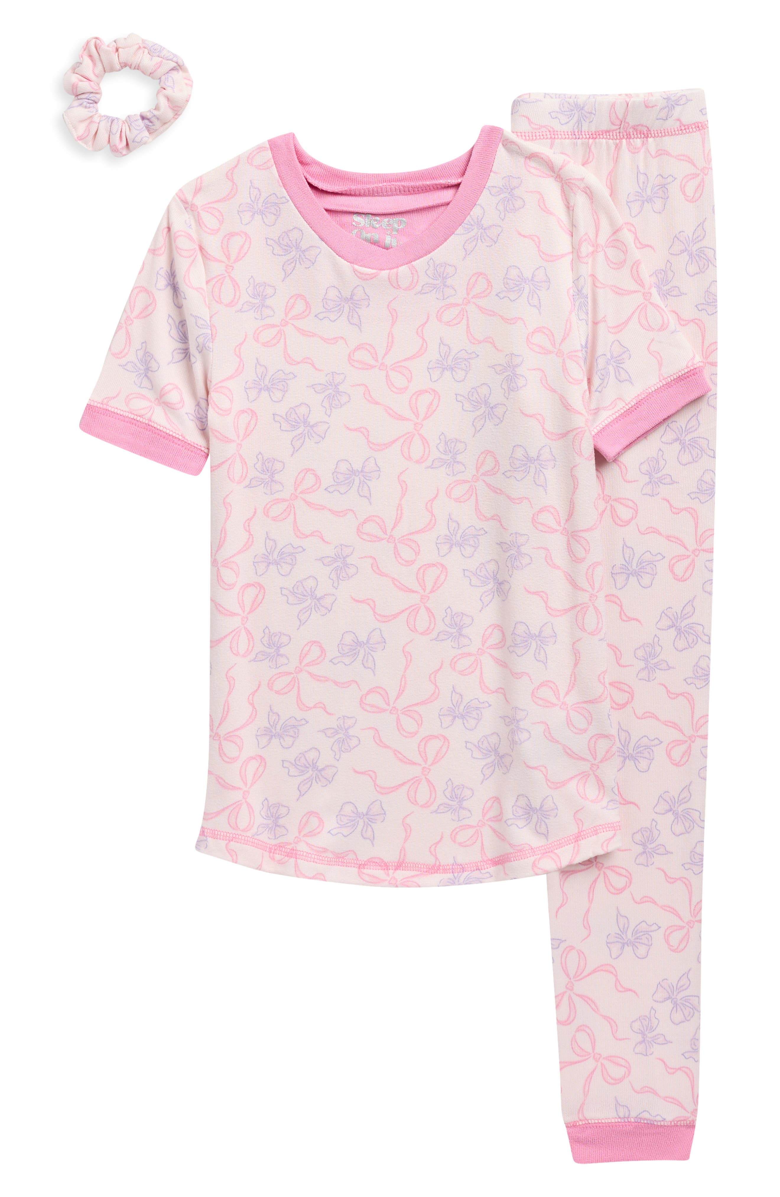 SLEEP ON IT Kids' Fitted Two-Piece Long Pajamas & Scrunchie Set