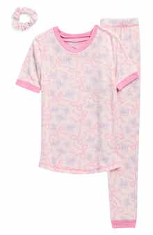 SLEEP ON IT Kids' Fitted Two-Piece Long Pajamas & Scrunchie Set
