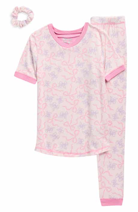 SLEEP ON IT Kids' Fitted Two-Piece Long Pajamas & Scrunchie Set