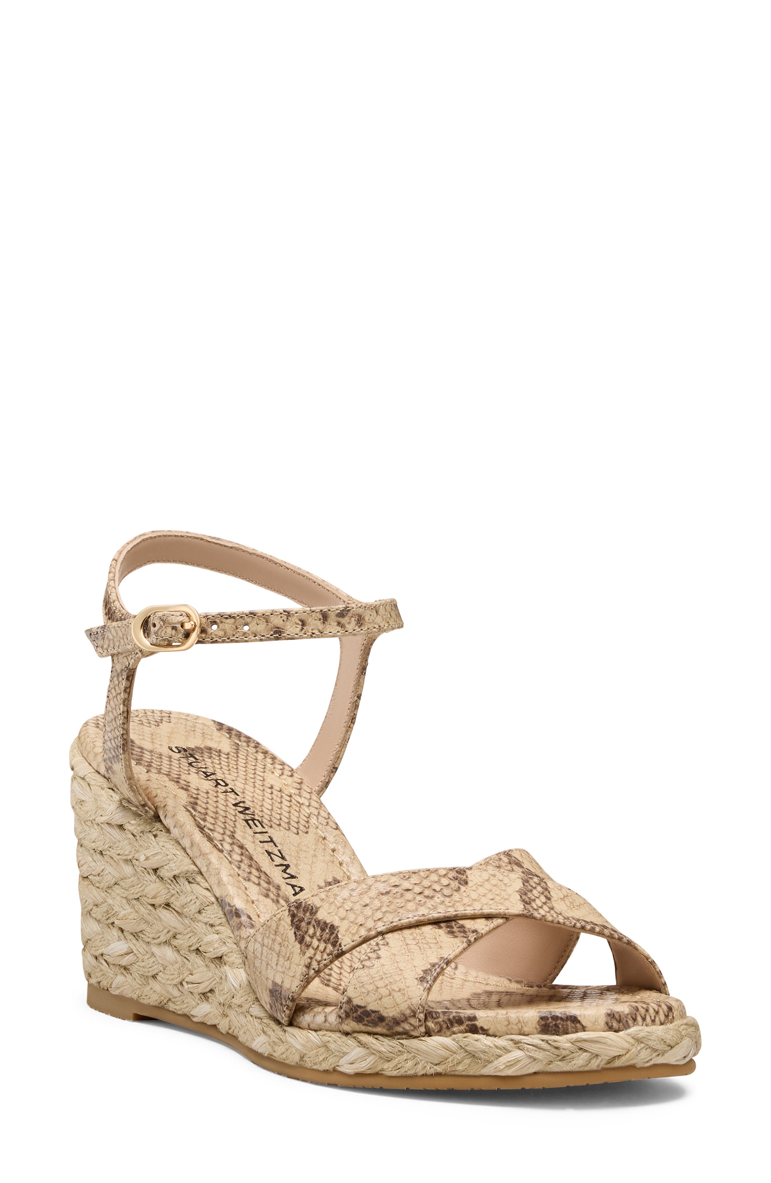 Stuart Weitzman Dayna Ankle Strap Wedge Sandal, Main, color, 