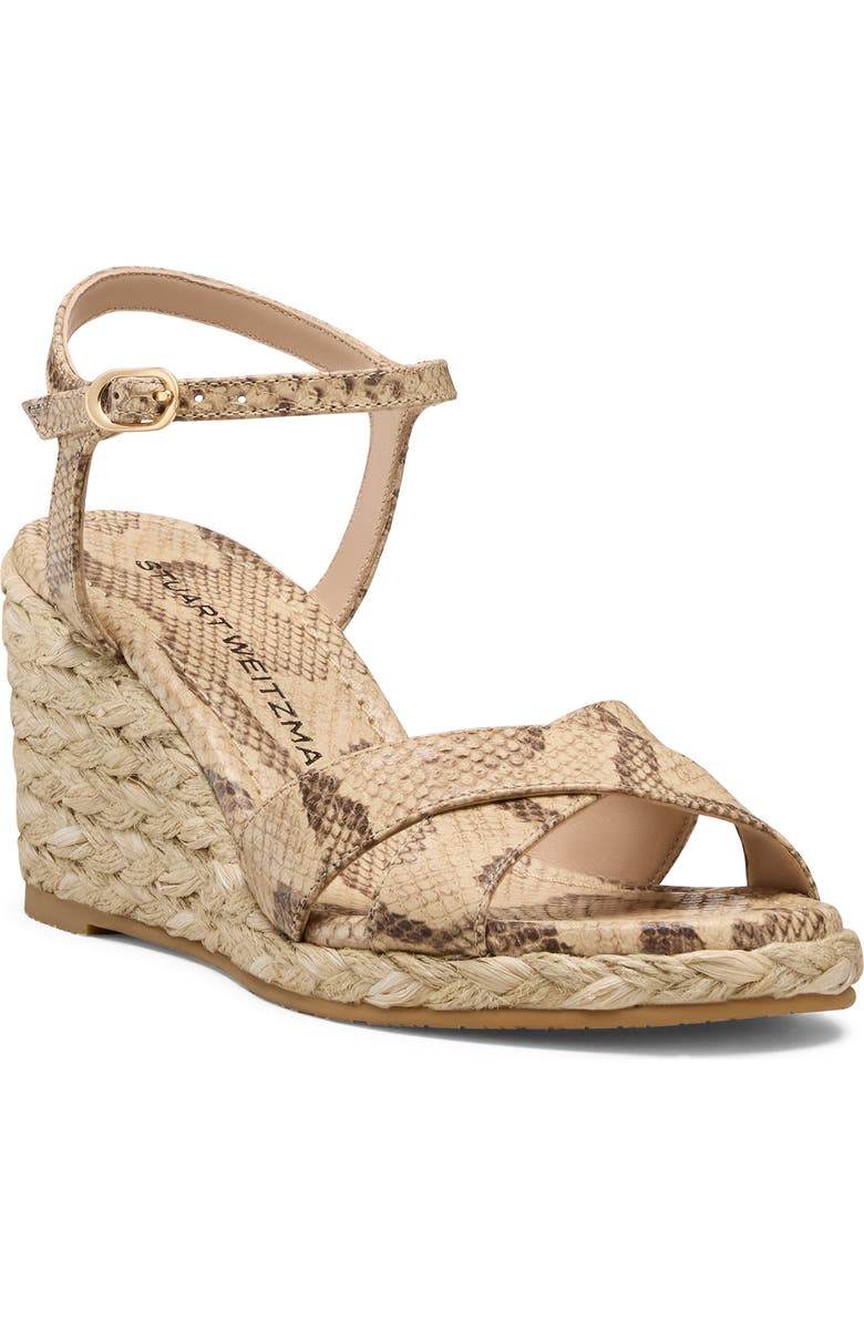 Stuart Weitzman Dayna Ankle Strap Wedge Sandal, Main, color,