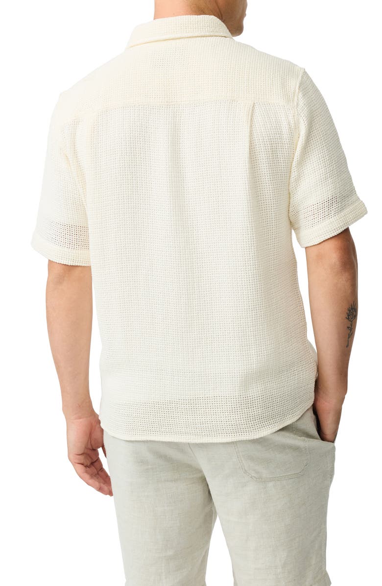 Rodd & Gunn Enstone Lane Short Sleeve Cotton Mesh Button-Up Shirt, Alternate, color, Barley