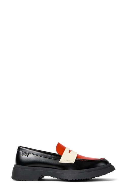 Camper Walden Twins Mismatched Penny Loafer In Black Multi
