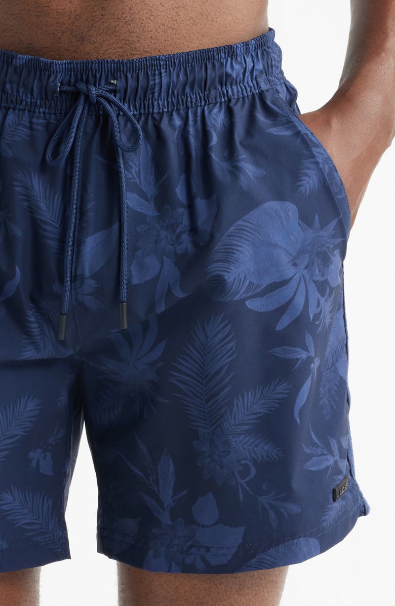 BOSS Alain Swim Trunks, Alternate, color, Navy